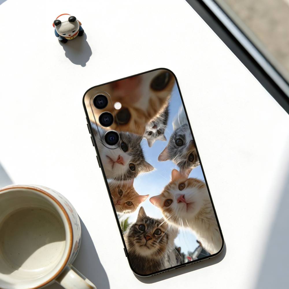 The Cat Crew Phone Case Black Silicone Soft For Samsung Galaxy A73,A72,A71,A70,A53,A52,A51