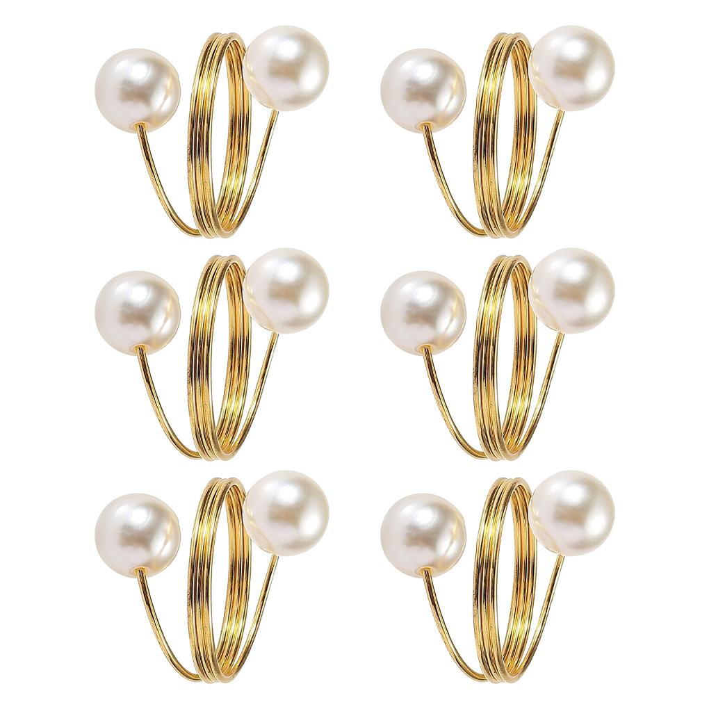 6pcs/set Fashionable Wedding Napkin Rings With Handmade Jewelry Decoration Wedding Halloween Weddings Birthday