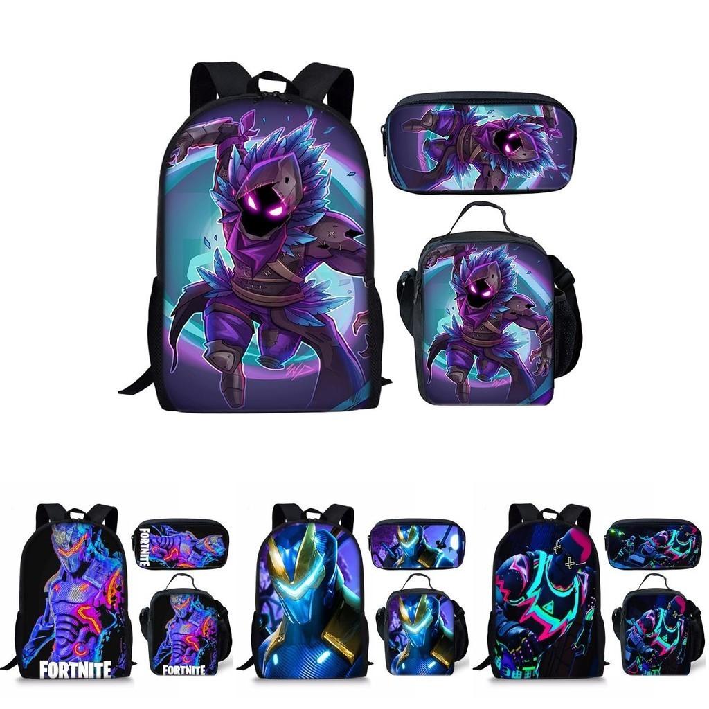 Large Capacity Fortnite Fortress Night Backpack Set Oxford Cloth 20-35l Breathable Waterproof Cartoon Pattern Street Style