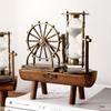 Vintage Steampunk Ferris Wheel Sand Timer - Handcrafted Wooden Desk Decor, ASMR Sensory Toy, Eco-Friendly Gift with Premium Packaging (7.8x5.7x2.5in)