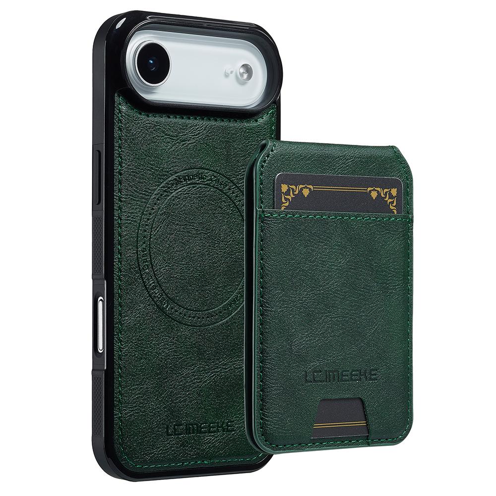 LC.IMEEKE L3 For iPhone 17 Air Magnetic Case Detachable Card Holder Leather TPU Mobile Cover