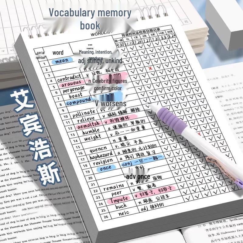 Ebbinghaus Memory Notebook for Vocabulary & Exam Prep