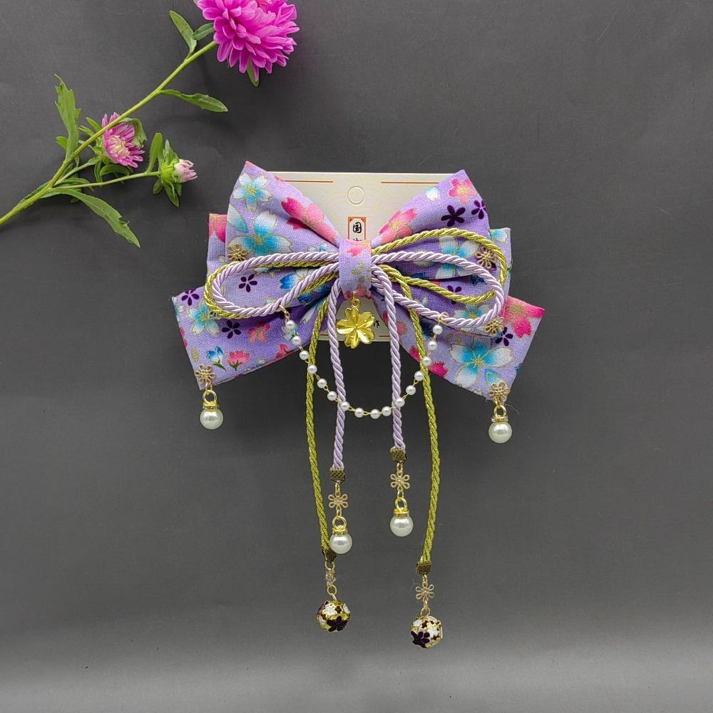 Retro Kimono Barrettes Japanese Style Bowknot Hair Clip Exquisite Side Clip  Lolita
