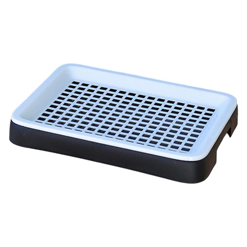 Rabbit Litter Tray Rabbit Toilet Portable with Grate Double Layer Guinea Pig Litter Pan Bunny Potty for Small Animals Ferrets