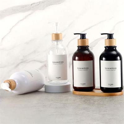 300ml Soap Pump Dispenser Bathroom Shampoo Shower Gel Wood Pump Empty Bottle Kitchen Refillable Hand Soap Lotion Container
