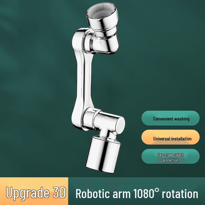 Universal Rotatable Faucet Extender with Splash-Proof Aerator