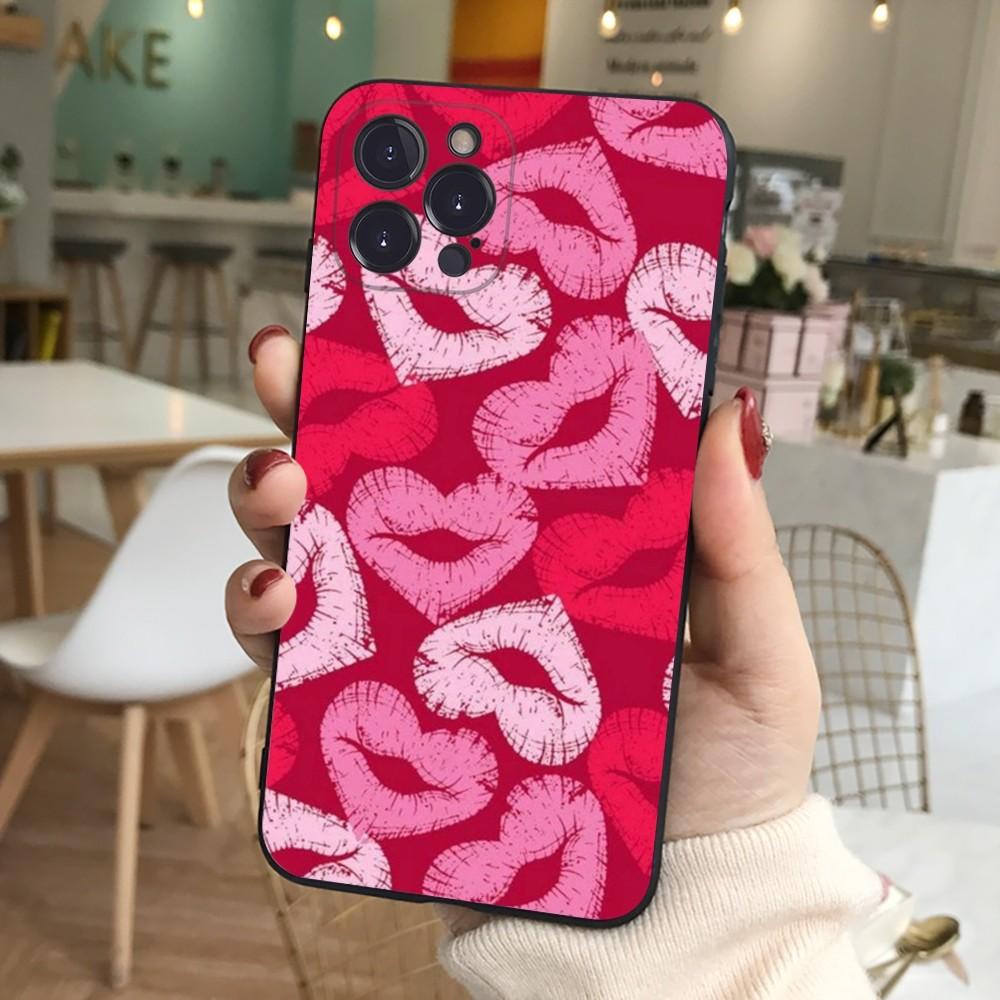 Sexy Girl Red Lips Kiss Phone Case For iPhone 15 14 11 12 13 Mini Pro XS Max Cover 6 7 8 Plus X XR SE 2020 Funda Shell