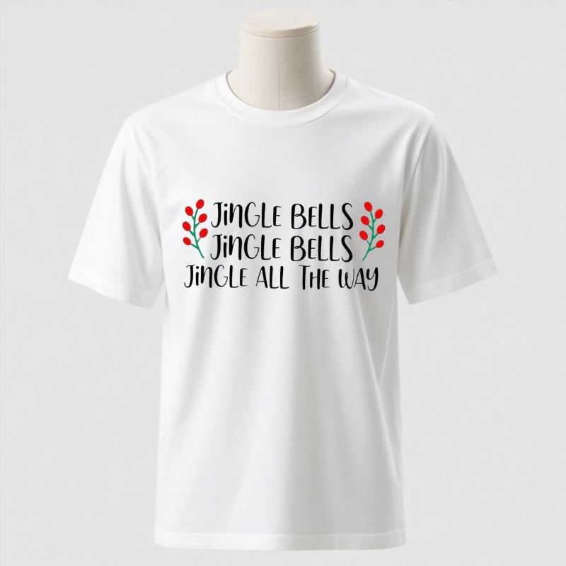 Couple Christmas Pregnancy AnnounceUnisext Xmas Maternity Tee Jingle Bells Baby on The Way Mom and Dad To Be Couple Pregnancy Tee