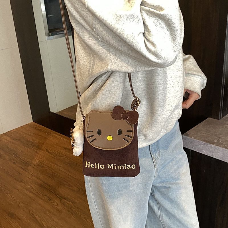Hellokitty messenger bag women's bag  new niche design cute student party mobile phone bag mini bag