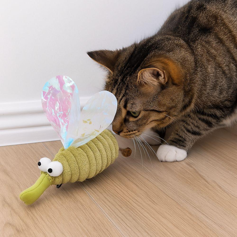 Pet Green Fluffy Pet Cat Simulated Mosquito Soft Cat Bite Resistant Interactive Cat Kitten Exercise