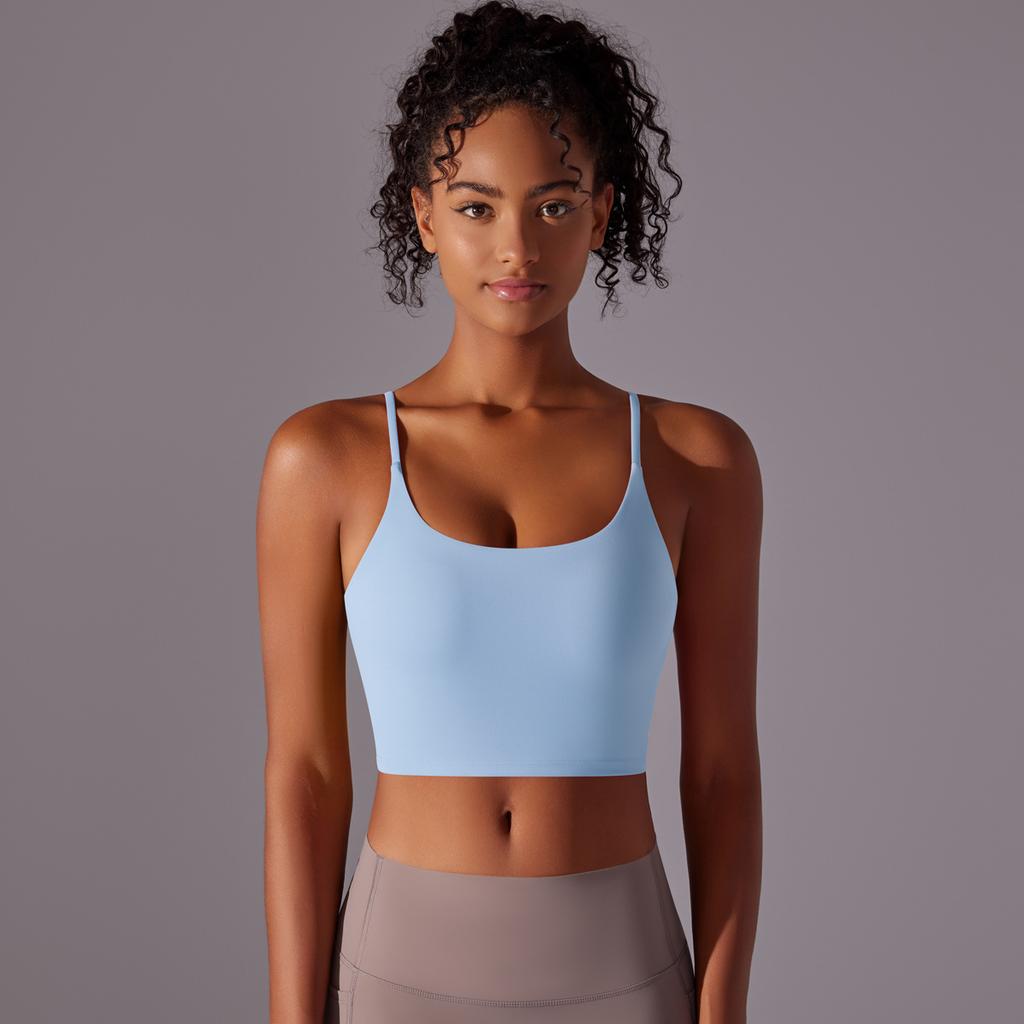 New Camisole Sports Bra With Beautiful Back, Nude And Tight Fitting Yoga Bra, Worn For Running And Fitness, Top For Women