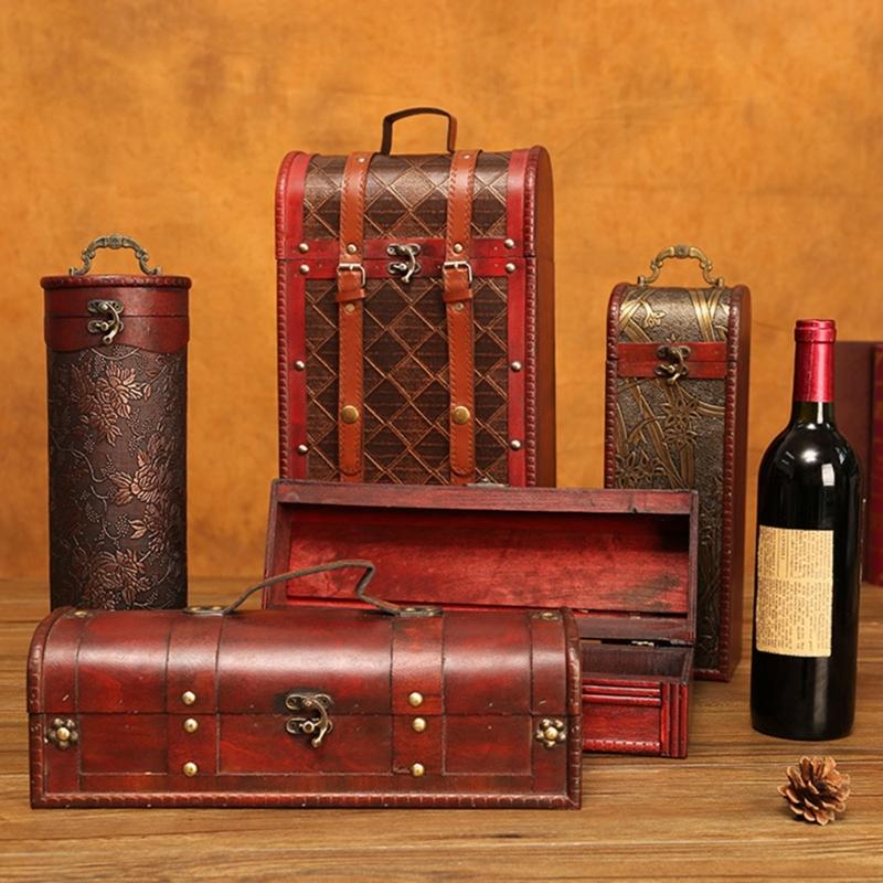 Europäische Designs Robuste Holz-Weinpräsentationsbox mit weicher Auskleidung für Weinliebhaber und Sammler Aufbewahrungslösung