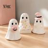 Halloween Ghost Figurine Figurine, Resin Spooky Cute Statue, Funny Creepy Fun Desk Accessories Tabletop Ornament for Home Shelf Party Haunted