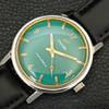 VINTAGE ENICAR STAR JEWELS HAND-WINDING 1140 SWISS MENS GREEN WATCH A702041-5 R208-a702041