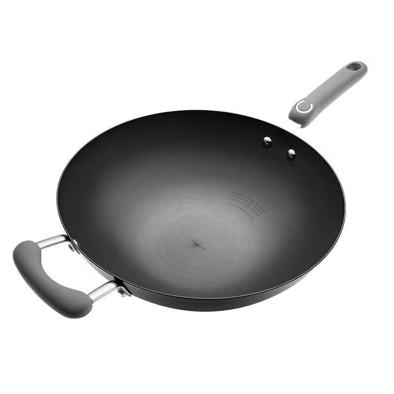 ASD 32CM Uncoated Cast Iron Wok