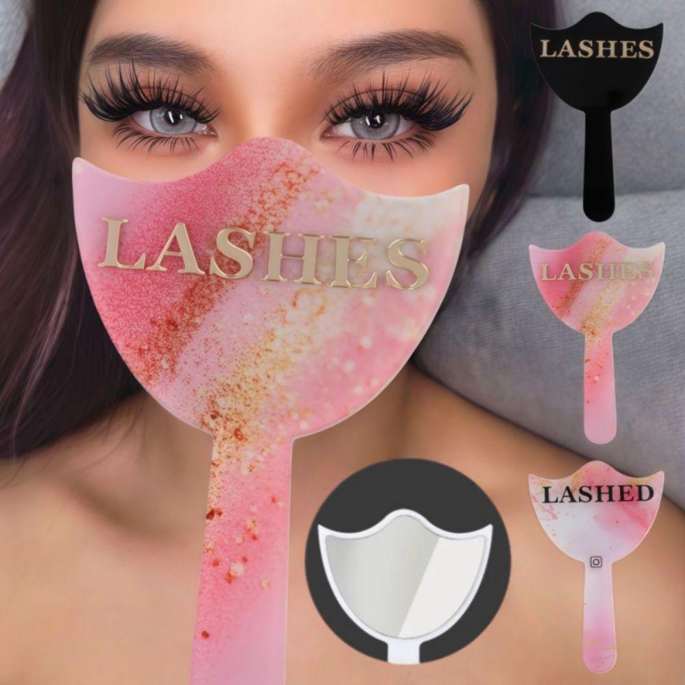 Handheld Eyelash Technician Photo Prop Acrylic Mirror Social Media Lash Beauty Mirror Soft PVC Lash Salon Eyelash Cards