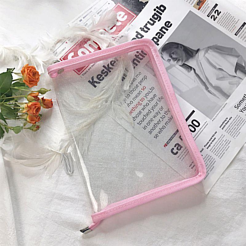 Instagram Style PVC Student Zippered Bill File Bag