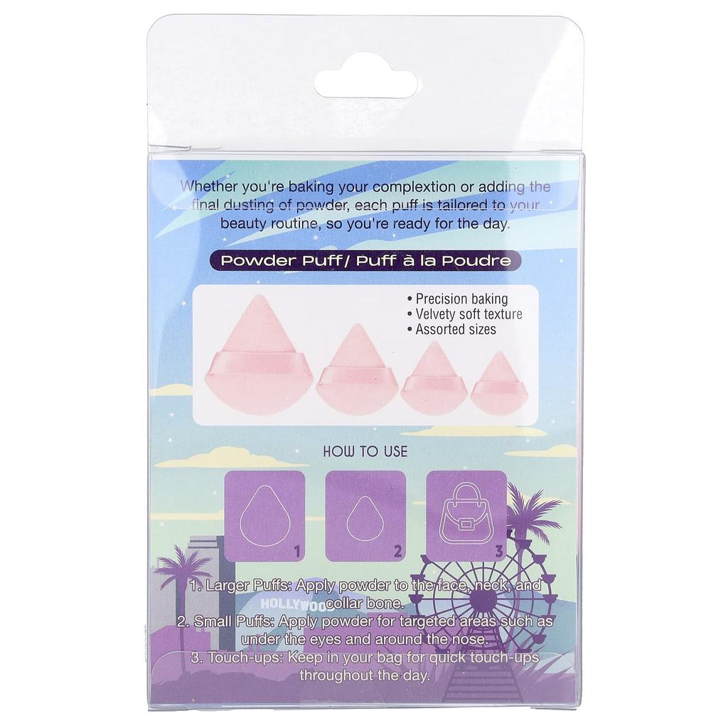J.Cat Beauty, Assorted Pink Puffs, BR60, 4 pcs