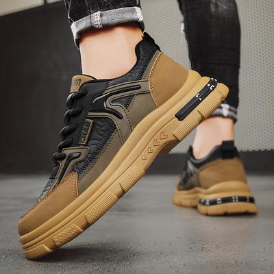 Erkek ayakkabıları trend sonbahar kalın tabanlı aşınmaya dayanıklı iş ayakkabıları retro spor ayakkabıları dış mekan alçak bilekli kaymaz işe gidip gelme