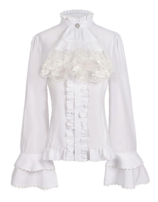 Chemise Plissée Steampunk Victorienne pour Femmes Européennes & Américaines 2023