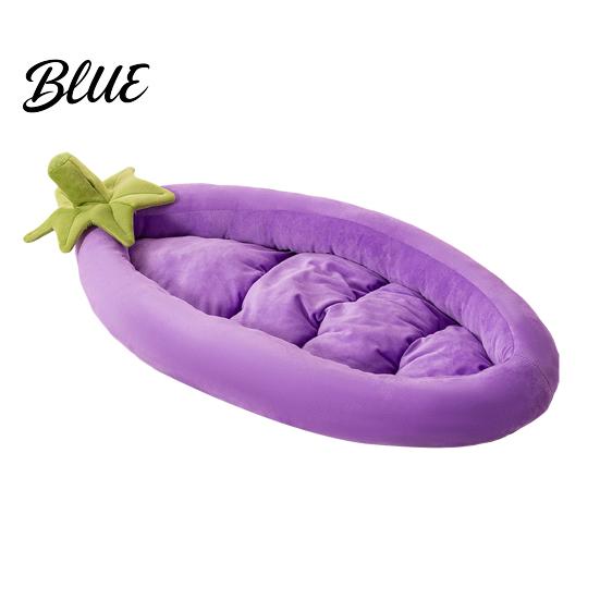 Semi-enclosed Pet Bed Joint Padded Sofa with Vegetable Shape Eggplant Cats Removable Cushion Support Cute