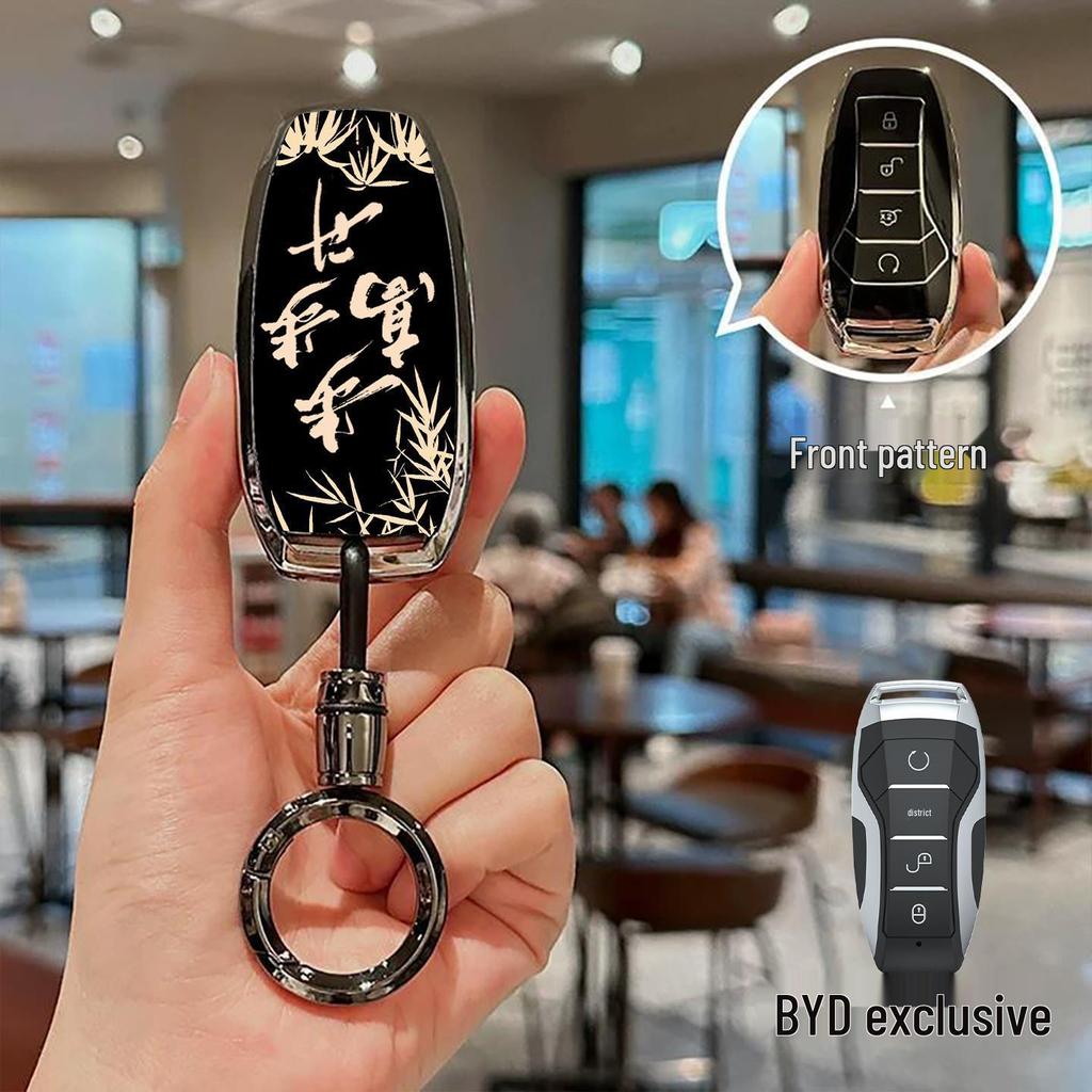 BYD Car Key Case for Qin Plus DMI, Song Pro, Tang L, Yuan UP, Han, Destroyer 05, Seagull, Seal