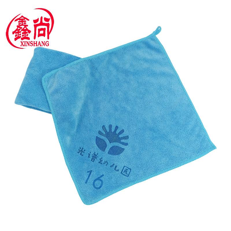 Kindergarten square towel hot stamping microfiber water-absorbing children's hand towel gas station square towel
