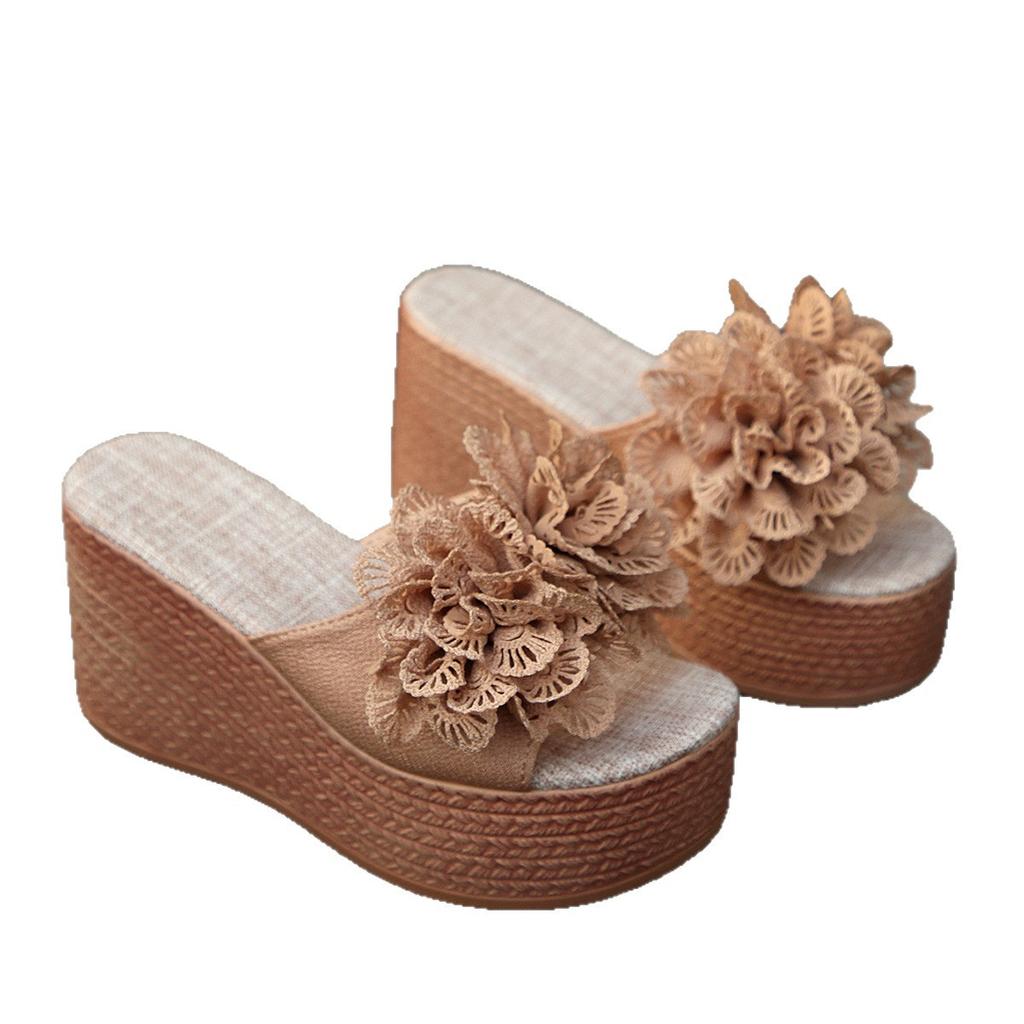 Summer 2026 Fashion Women Slip On Platform Wedge Peep Toe Plus Size Shoes for Women 36-43 Non-slip Sandals Casual Women Slippers