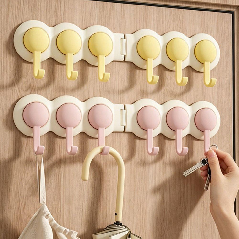 Rotating Row Hooks Self Adhesive Bathroom Hook New Wall Hook Hanger Corner Storage