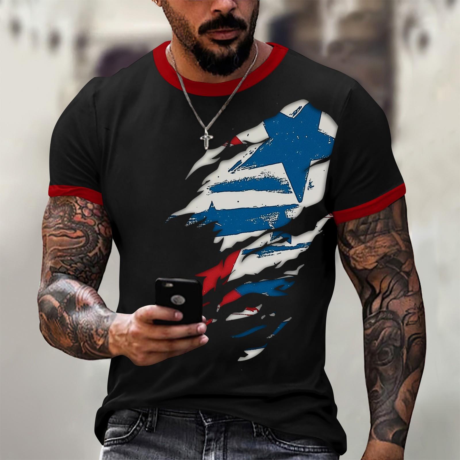 

Популярна літня чоловіча футболка з круглим вирізом і короткими рукавами XXL