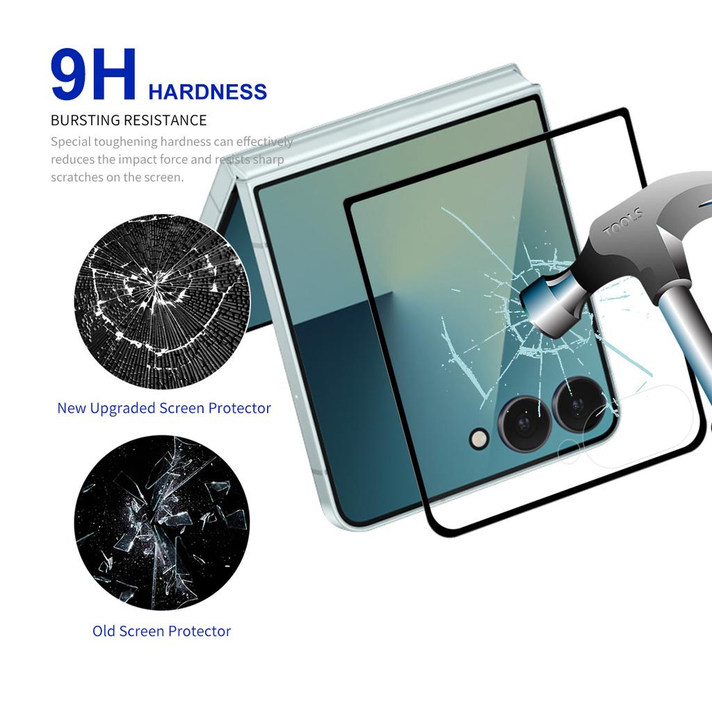 For Samsung Galaxy Z Flip7 5G Screen Protector ENKAY HAT PRINCE 9H Silk Printing 0.26mm Tempered Glass