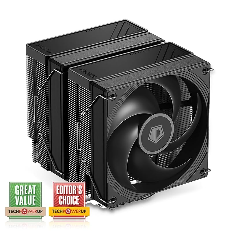 ID-COOLING FROZN A620 PRO SE - Blackout Dual Tower Air CPU Cooler, 6 x 6mm Heat Tubes, Dual 120x120x25mm Silent Fans, Compatible with Intel