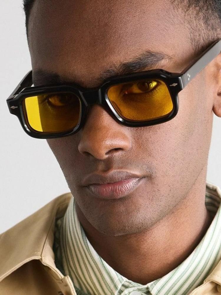 Vintage Square Sunglasses Men Women Retro Rivets Rectangle Sunshade UV400 Protection Fashion Brand Eyewear