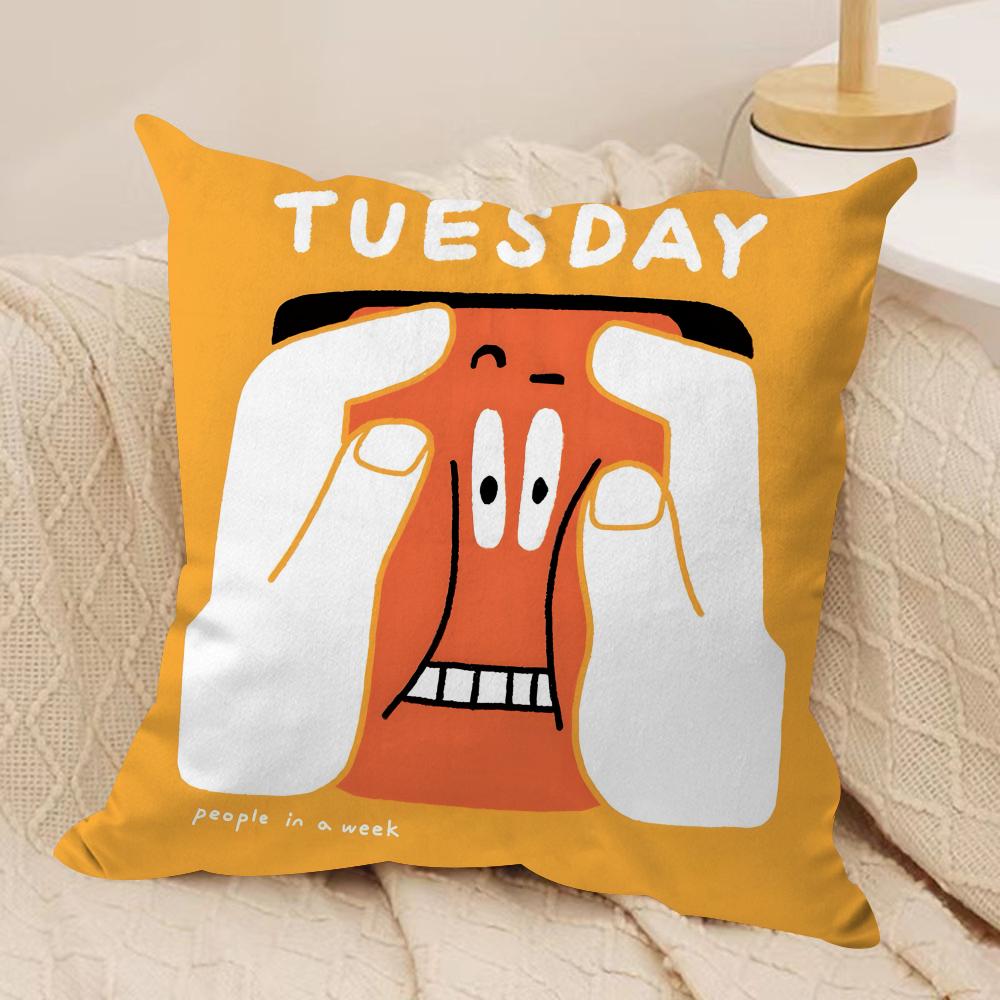 People Living in a Frame Cushion Cover Silky Short Plush Double-Sided Printed Pillow Case for Sofa All Seasons Home Decor Gift