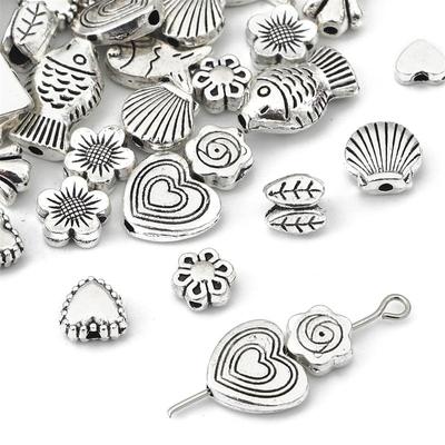 10–50 Stück Legierung Herz Schmetterling Anhänger Charms Muschel Blätter Perlen für DIY Armbänder Herstellung von Schmuckzubehör