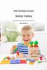 Children's Wooden Educational Toy: Radish Pulling, Bug Catching, Fishing, and Nail Board