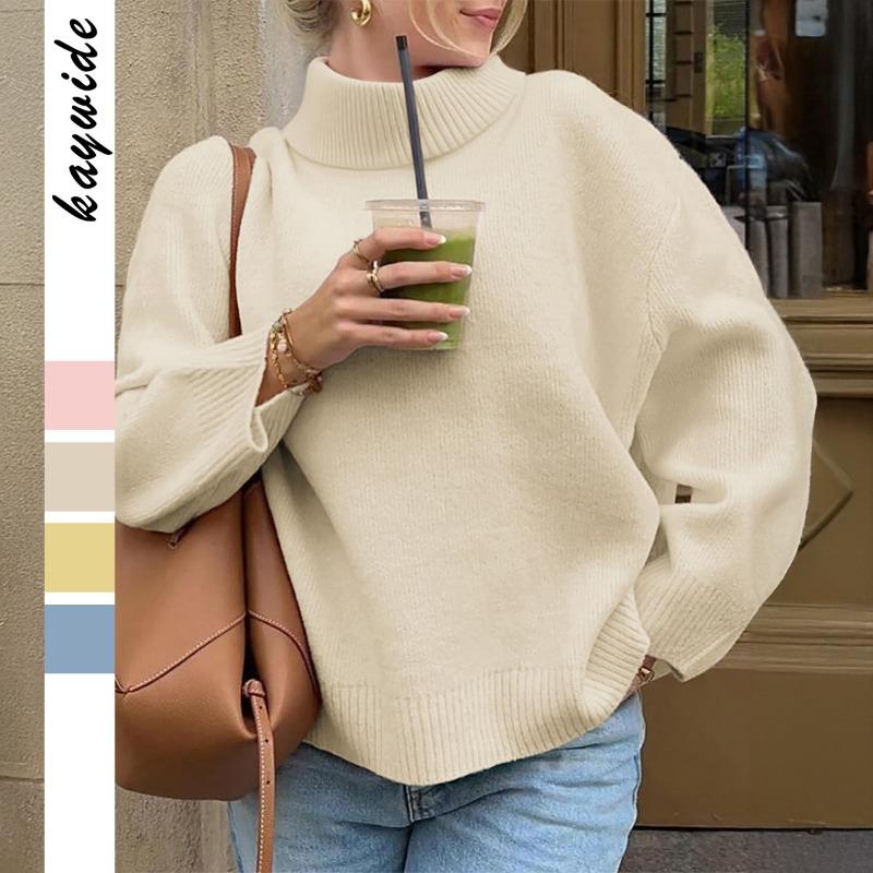 Women's Casual Solid Color Long-sleeved Sweater 2025 Autumn and Winter