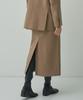 MOTT Autumn Wool Basic Slit Skirt - Beige