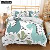 Cute Cartoon Dinosaur Print Polyester Bedding Sets Child Kids Covers Boys Bed Linen Set For Teens King Size Bedding Set