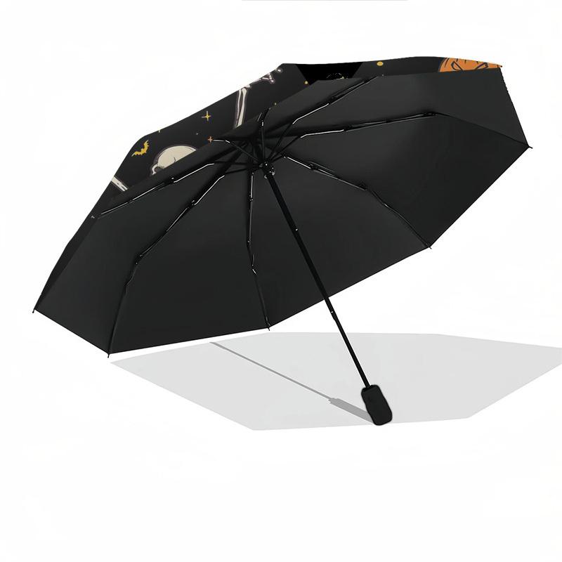 Skeletons, Halloween- Automatic Umbrella, Four Seasons Portable Folding Umbrella, Suitable for Men and Women, Travel, Daily Compact Umbrella