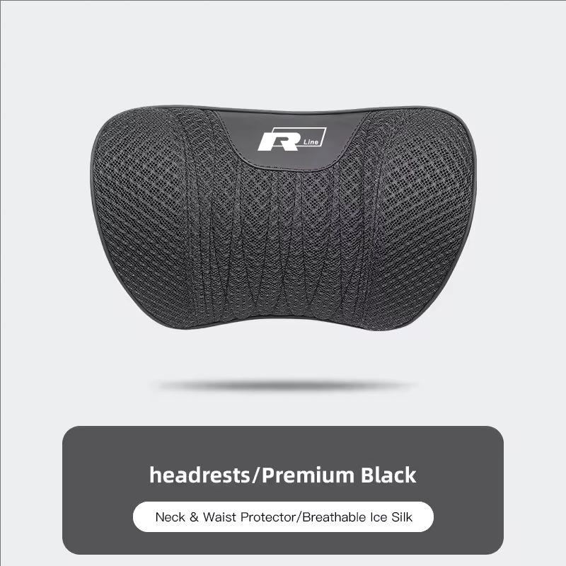 Car Neck Pillow Seat Cover Lumbar Support Headrest For VW GTI Polo T5 Passat Golf Tiguan Jetta CC T-ROC Scirocco Beetle Hub Cap