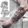 Waterproof Cross-border Snake & Dragon Skull Temporary Tattoo Stickers for Arm, European & American Design