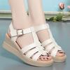 Ankle Buckle Wedge Sandals for Women Summer 2024 Patchwork Platform Sandles Woman Thick Sole Gladiator Sandalias