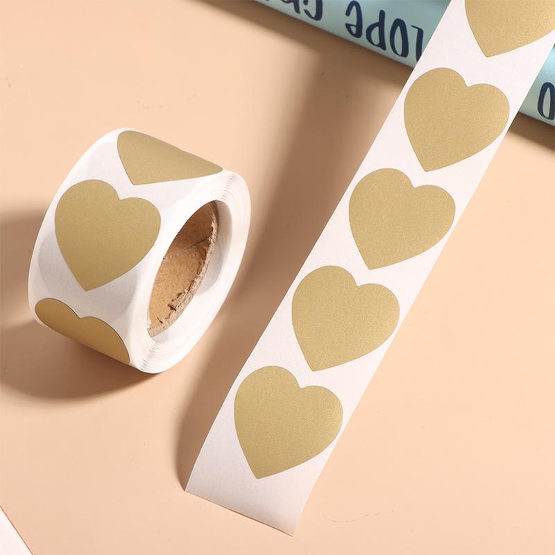300Pcs/roll Heart Scratch Off Stickers Labels Scratch Sticker Label Stationery DIY Handmade Game Sticker Self-Adhesive Stickers