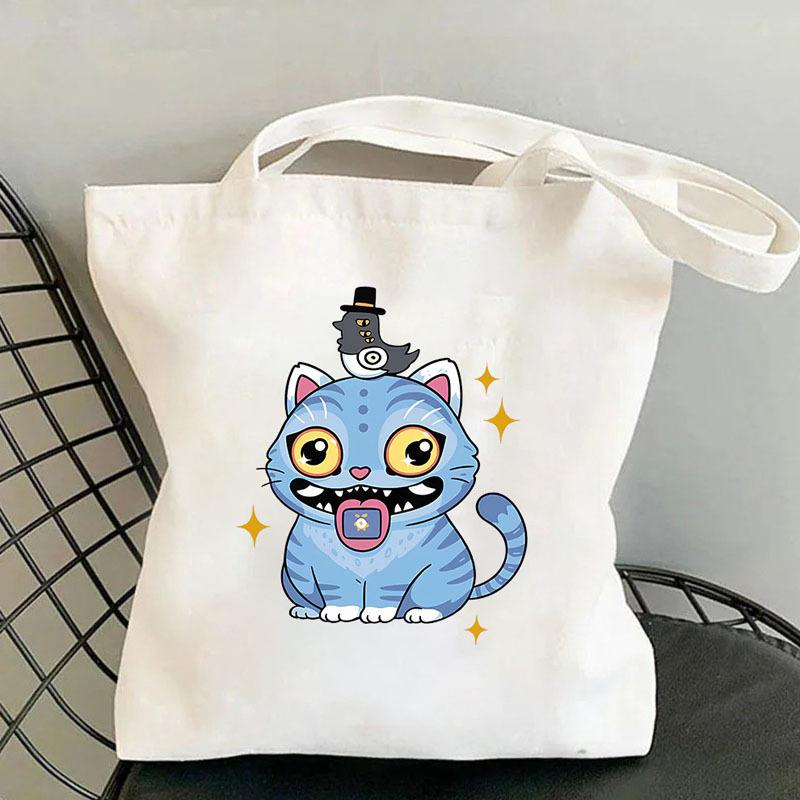 

Горячий Анине K-Pop Охотники на демонов Тигр Холщовая сумка Шоппинг Y2k Шоппинг Сумка-тоут Сумка-шоппер для фанатов Подарок