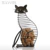 Cat Wine Cork Container Home Decor Iron Animal Ornament Craft Arts