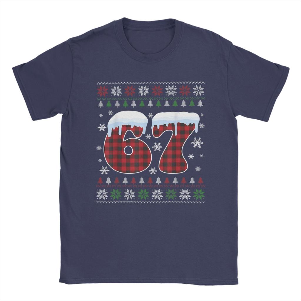 Funny 67 Six Seven Meme Brainrot Cringe Christmas T-Shirt Beach Cotton T Shirts For Man Harajuku Casual Tshirt Short-Sleeve Tees