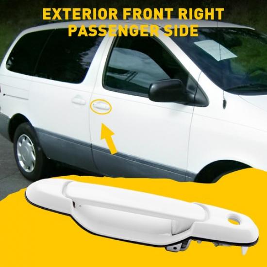 Front Right Passenger Door Handle WHITE Exterior Outside for 98-03 Toyota Sienna