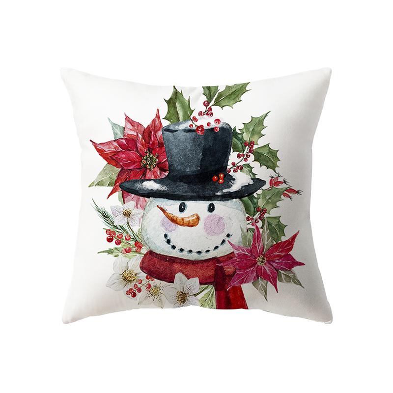 Χαριτωμένη Χριστουγεννιάτικη Θέμα Άγιος Βασίλης Τυπωμένο Μοτίβο Κάλυμμα Μαξιλαριού Διακόσμηση Σαλονιού Σπιτιού Καναπές Πολυεστερικό Μαξιλάρι Μαξιλαροθήκη