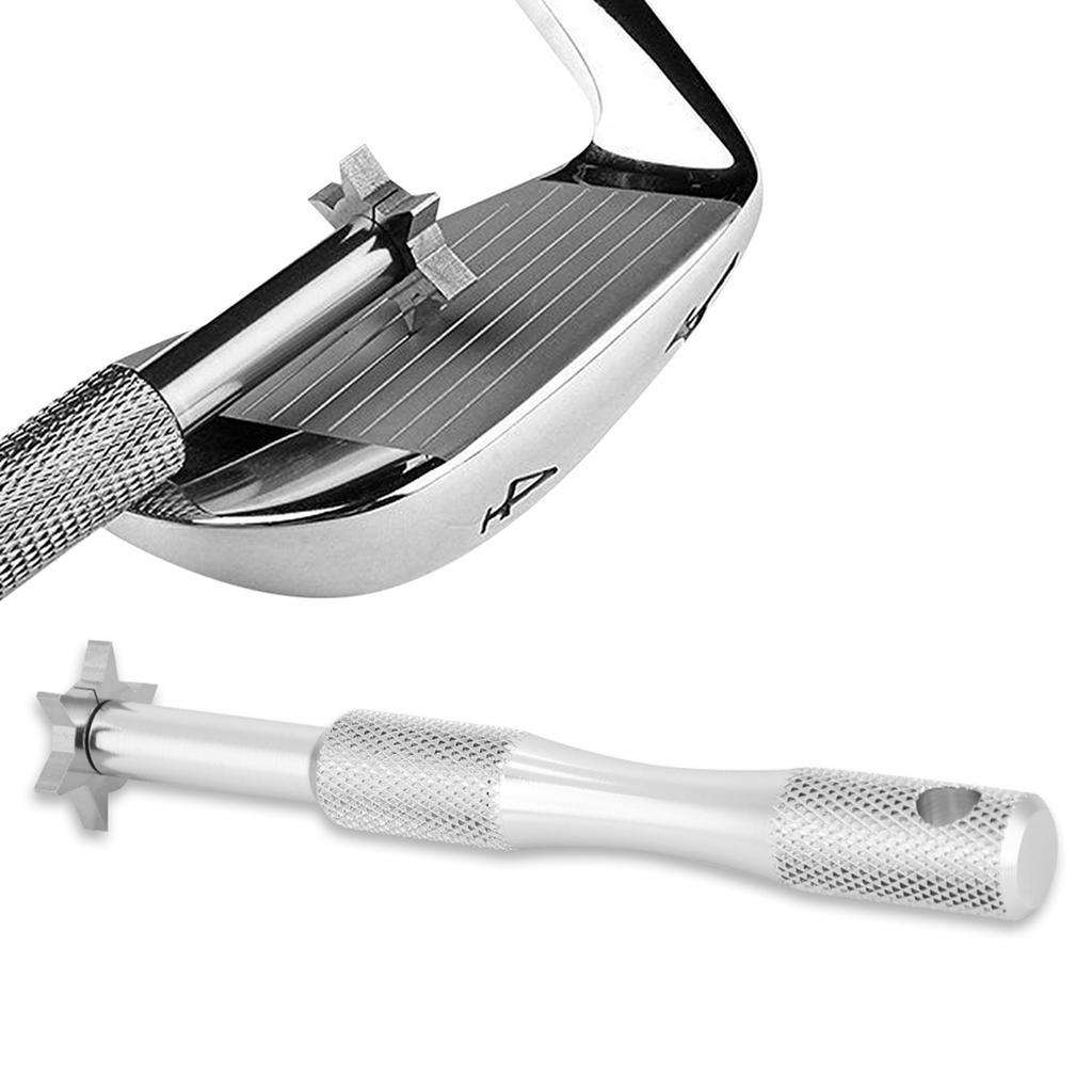 Golf Club Groove Sharpener Tool with Multi Angle Shape Mouth Cutters (Silver)